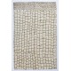 Custom Modern Moroccan Berber Rug Made of Natural Ivory & Brown Wool, Contemporary Beni Ourain Hand-Knotted Shaggy Carpet