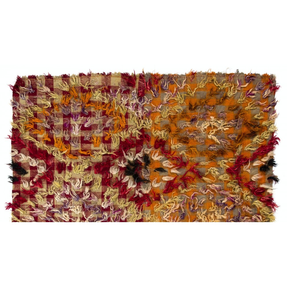 One-of-a-Kind Happy and Hippie Vintage Turkish Tulu Rug