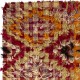 Colorful Vintage Hand-Knotted Turkish Tulu Rug with Checkered Design in Red, Orange and Beige Colorful Vintage Hand-Knotted Turkish Tulu Rug with Checkered Design in Red, Orange and Beige