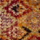 Colorful Vintage Hand-Knotted Turkish Tulu Rug with Checkered Design in Red, Orange and Beige Colorful Vintage Hand-Knotted Turkish Tulu Rug with Checkered Design in Red, Orange and Beige