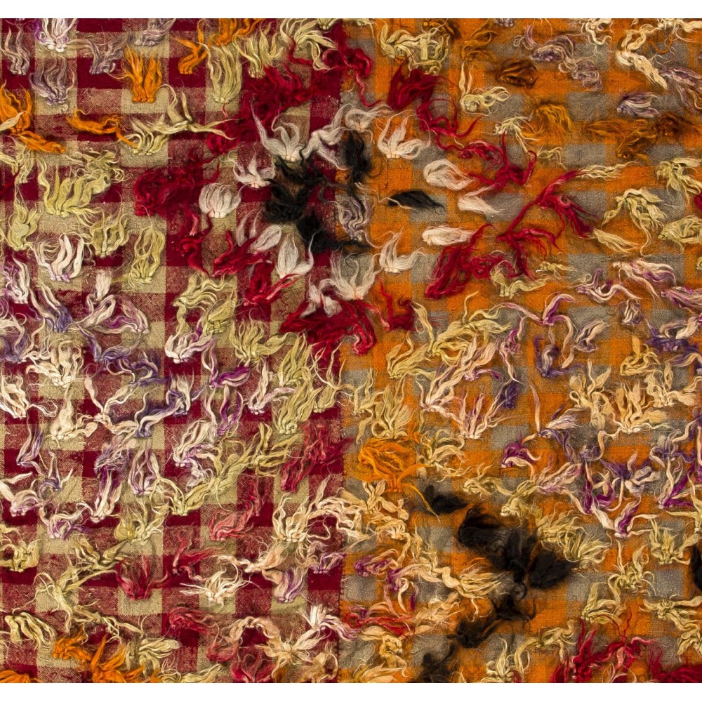 One-of-a-Kind Happy and Hippie Vintage Turkish Tulu Rug