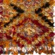 Colorful Vintage Hand-Knotted Turkish Tulu Rug with Checkered Design in Red, Orange and Beige Colorful Vintage Hand-Knotted Turkish Tulu Rug with Checkered Design in Red, Orange and Beige