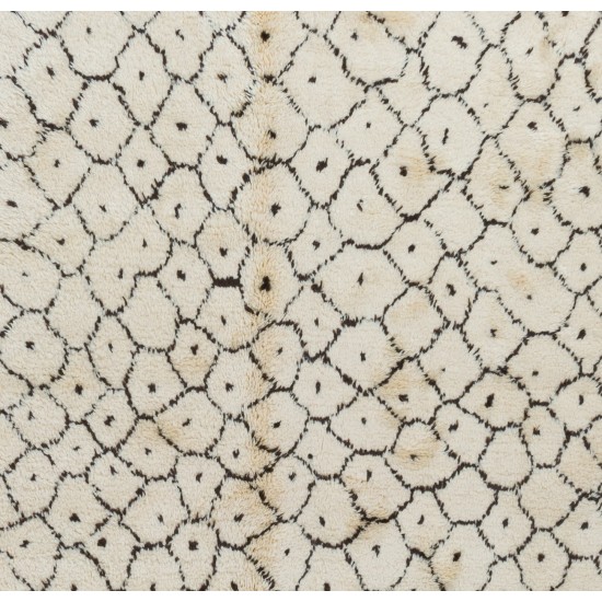 Contemporary Moroccan Rug Made of Natural Undyed Wool