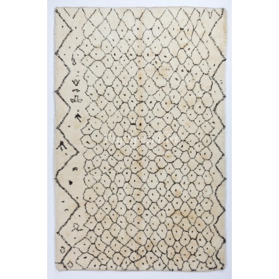 Contemporary Moroccan Rug Made of Natural Undyed Wool