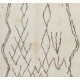Beni Ourain Rug Made of Natural Ivory and Brown Wool. Authentic Moroccan Carpet, Custom Options Available