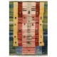 Colorful Modern Hand-Knotted Turkish Rug, 100% Soft Wool