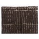 Modern Moroccan Berber Hand-knotted Wool Rug in Dark Brown, Cream. Custom Ops.