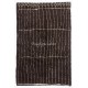 Modern Moroccan Berber Hand-knotted Wool Rug in Dark Brown, Cream. Custom Ops.