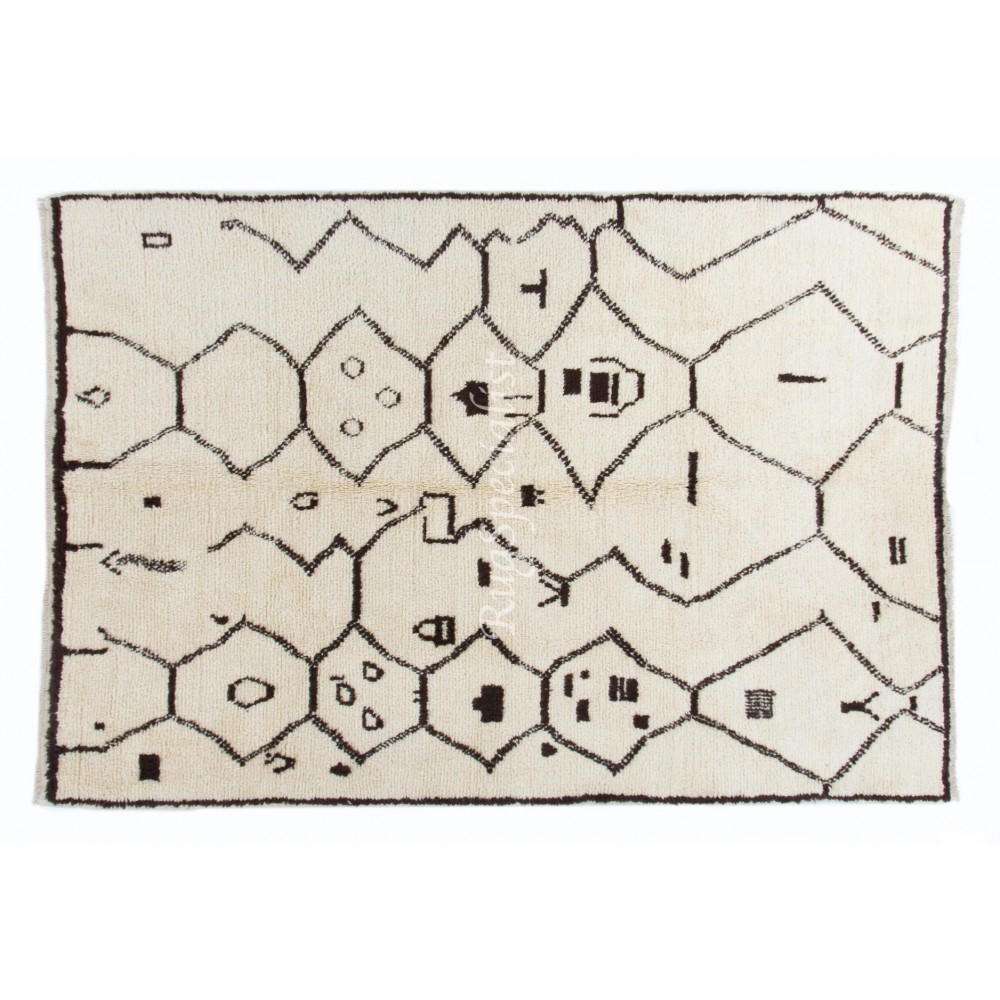 Contemporary Moroccan Berber Azilal Style Tulu Rug, All Natural Wool