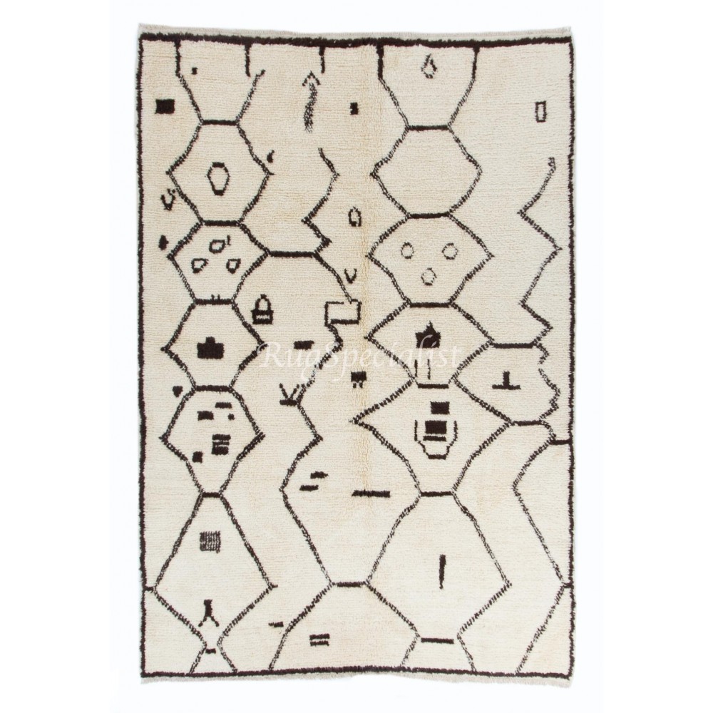 Contemporary Moroccan Berber Azilal Style Tulu Rug, All Natural Wool