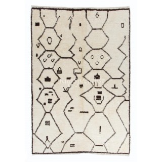 Contemporary Moroccan Berber Azilal Style Tulu Rug, All Natural Wool