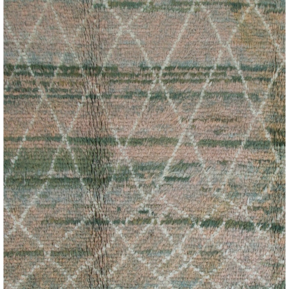 Moroccan Rug in Green, Blue and Turquoise Colors, Custom Options Available