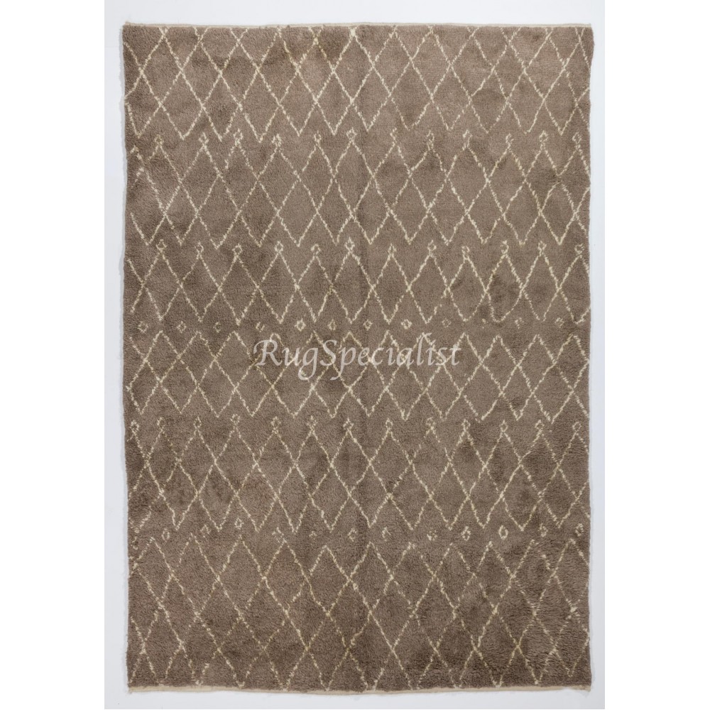 Handmade Moroccan Rug in Natural Latte and Ivory Colors
