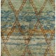 Modern Moroccan Berber Wool Rug, Handmade in Green, Blue, Brown