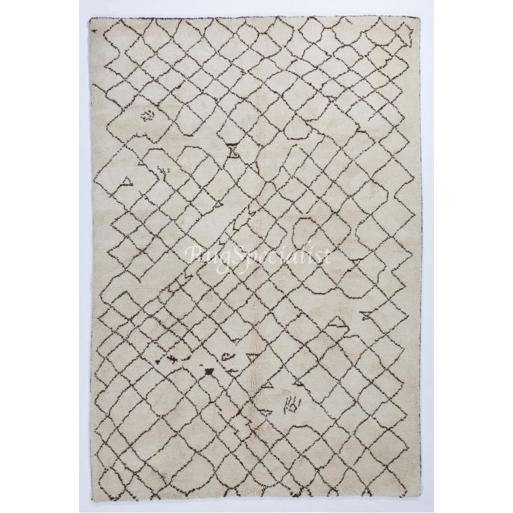 Contemporary Moroccan Rug made of Natural Undyed Wool