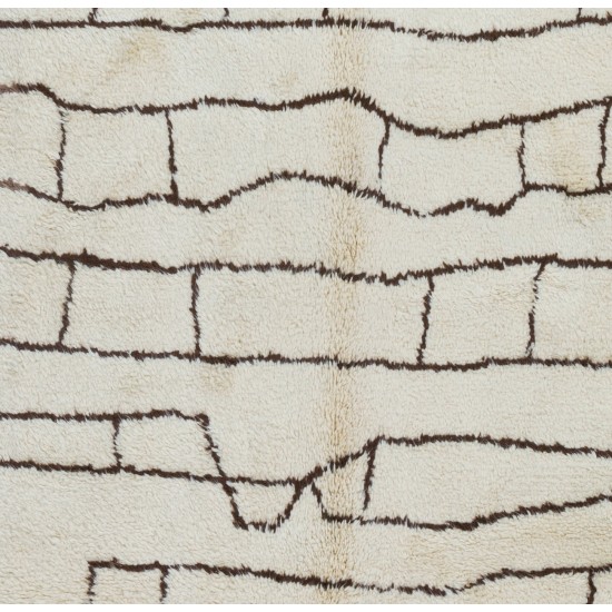 Contemporary Moroccan Rug Made of Natural Undyed Wool