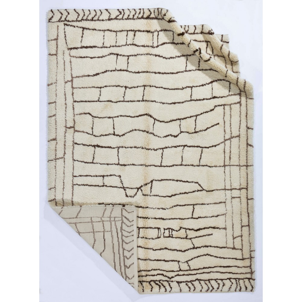 Contemporary Moroccan Beni Ourain Rug Made Of Un-dyed Natural Wool