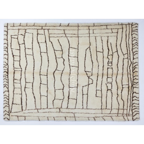 Contemporary Moroccan Rug Made of Natural Undyed Wool