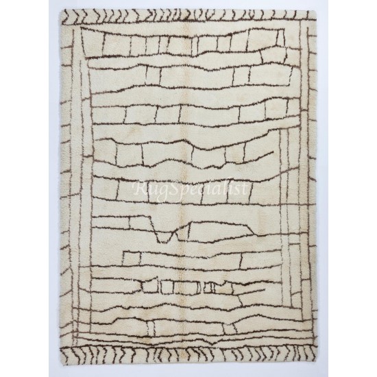 Contemporary Moroccan Rug Made of Natural Undyed Wool