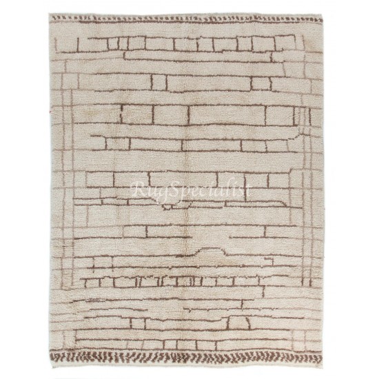 Handmade Beni Ourain Moroccan Tulu Rug Made of Natural Undyed Wool