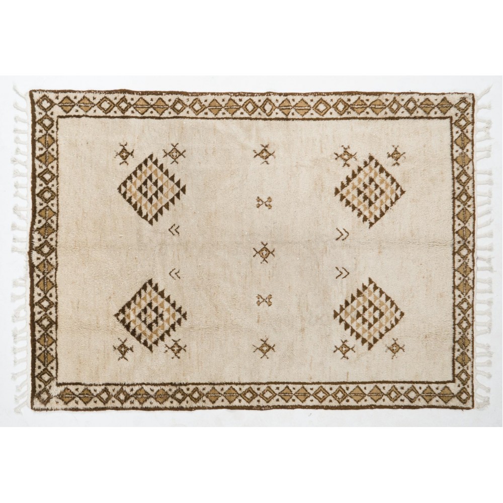 Handmade Vintage "Tulu" Rug, 100% Natural Undyed Wool, Custom Options Available