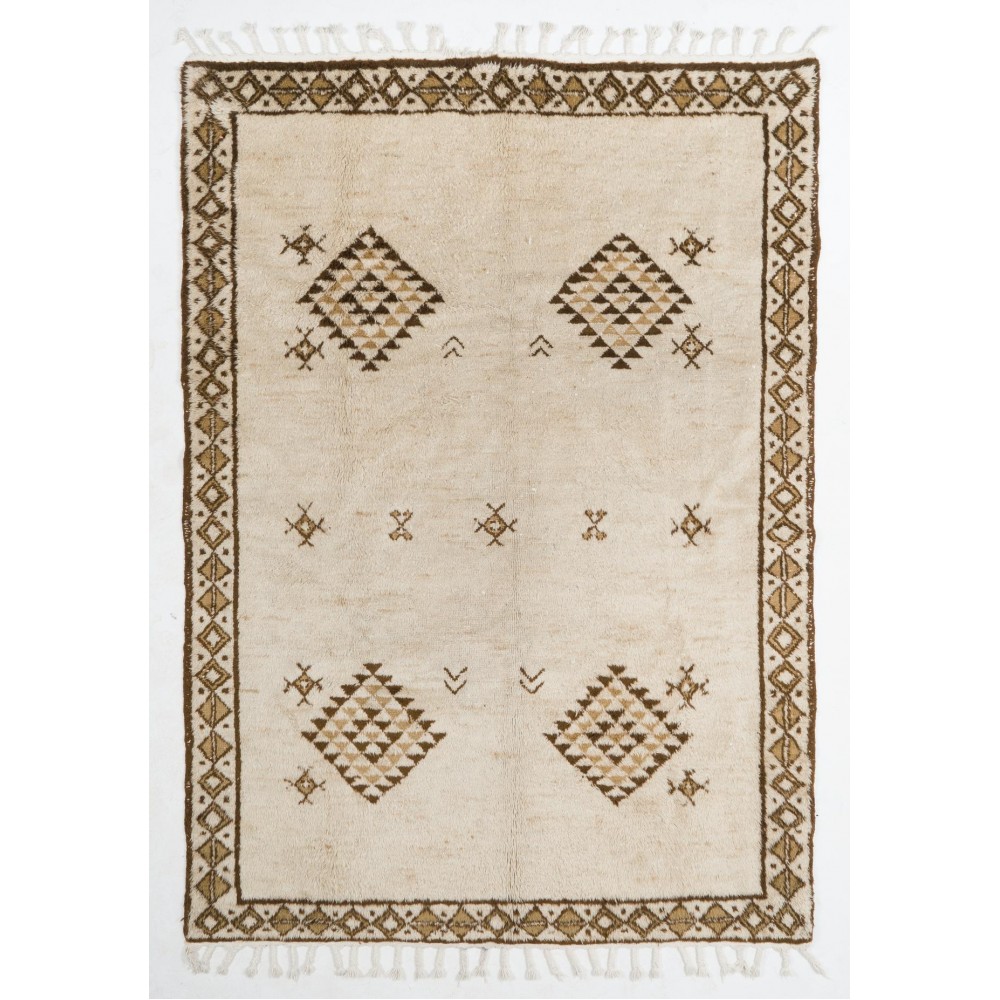 Handmade Vintage "Tulu" Rug, 100% Natural Undyed Wool, Custom Options Available
