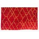 Contemporary Hand-Knotted Moroccan Berber Rug in Red and Yellow Colors, 100% Wool. Custom Options Available