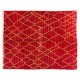 Contemporary Hand-Knotted Moroccan Berber Rug in Red and Yellow Colors, 100% Wool. Custom Options Available