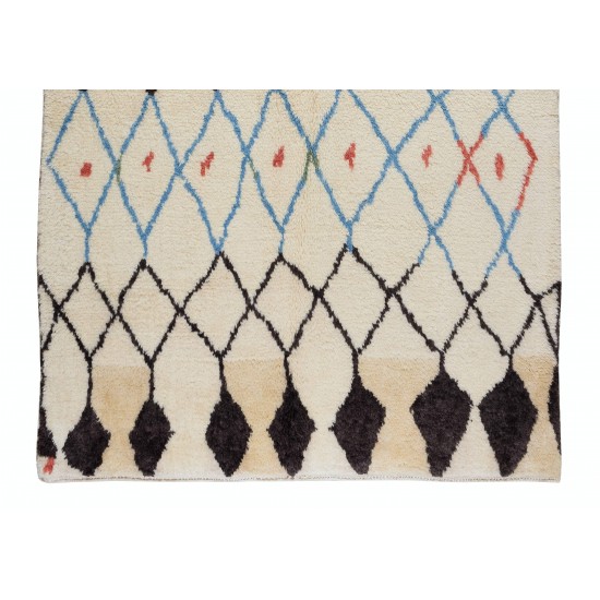 Custom Moroccan Berber Tulu Rug, 100% Soft, Cozy Wool, Hand-Knotted Shaggy Carpet