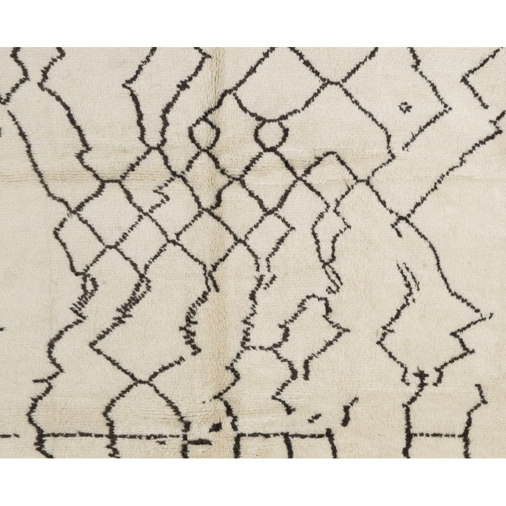 Contemporary Moroccan Rug, Hand Knotted, 100% Natural Undyed Wool