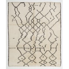Contemporary Moroccan Rug, Hand Knotted, 100% Natural Undyed Wool