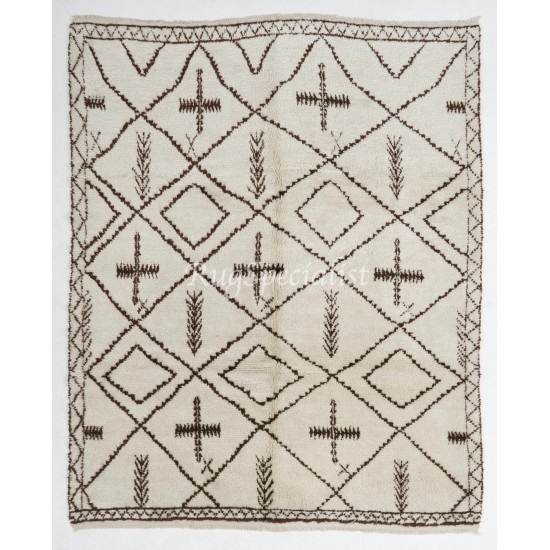 Boho Chic Moroccan Rug, 100% Natural Undyed Wool, Custom Options Available Boho Chic Moroccan Rug, 100% Natural Undyed Wool, Custom Options Available