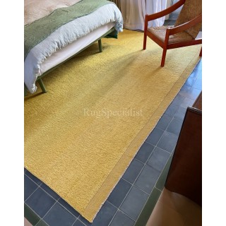 Hand-knotted Rug in Solid Yellow Color. 100% Wool. Contemporary Handmade Carpet. Custom Options Available. Made to Measure