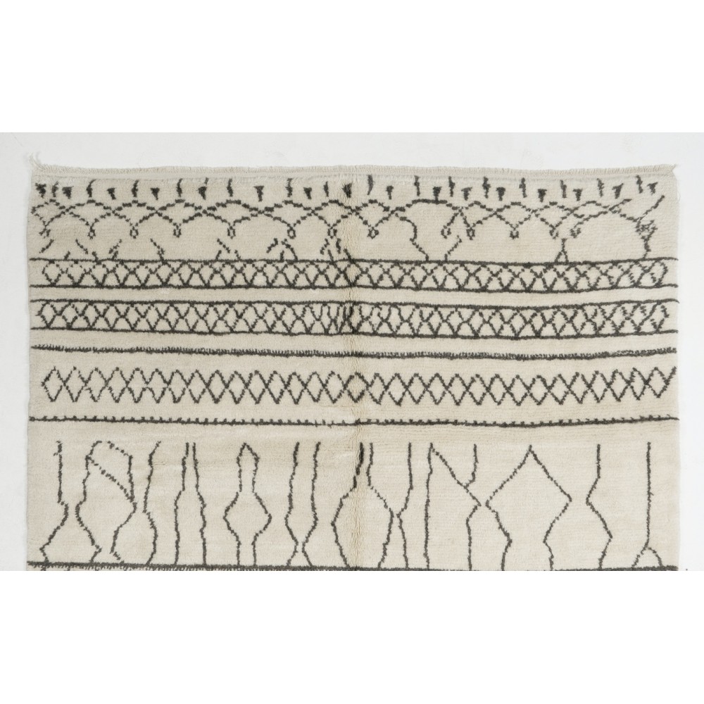 Boho Chic Moroccan Tulu Rug, 100% Natural Undyed Wool, Custom Options Available