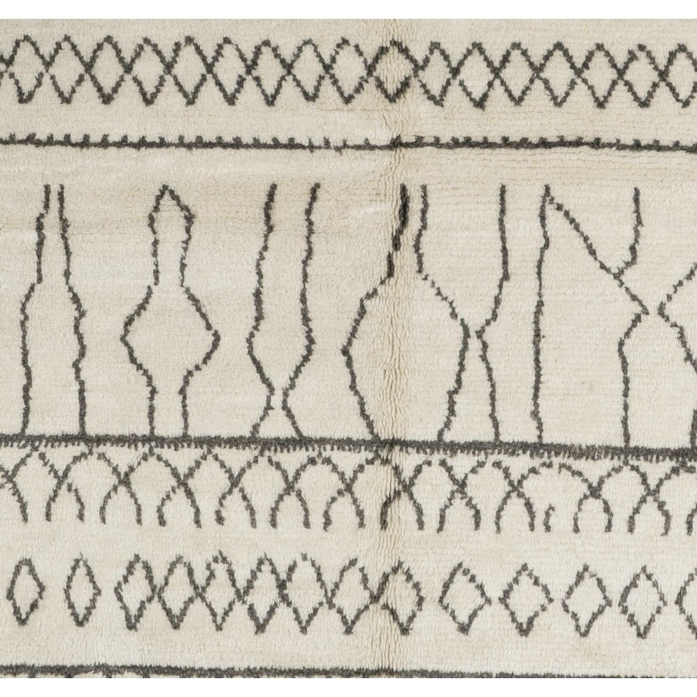 Boho Chic Moroccan Tulu Rug, 100% Natural Undyed Wool, Custom Options Available