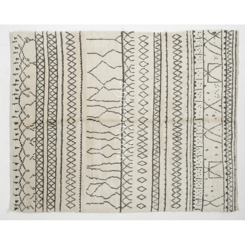 Boho Chic Moroccan Tulu Rug, 100% Natural Undyed Wool, Custom Options Available