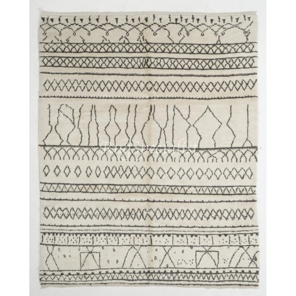 Boho Chic Moroccan Tulu Rug, 100% Natural Undyed Wool, Custom Options Available