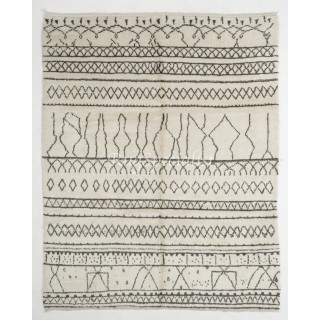 Boho Chic Moroccan Tulu Rug, 100% Natural Undyed Wool, Custom Options Available