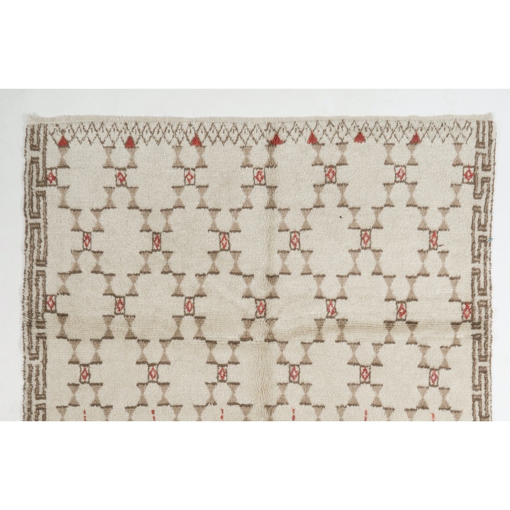 Modern Moroccan Tulu Rug, 100% Natural Undyed Wool, Custom Options Available