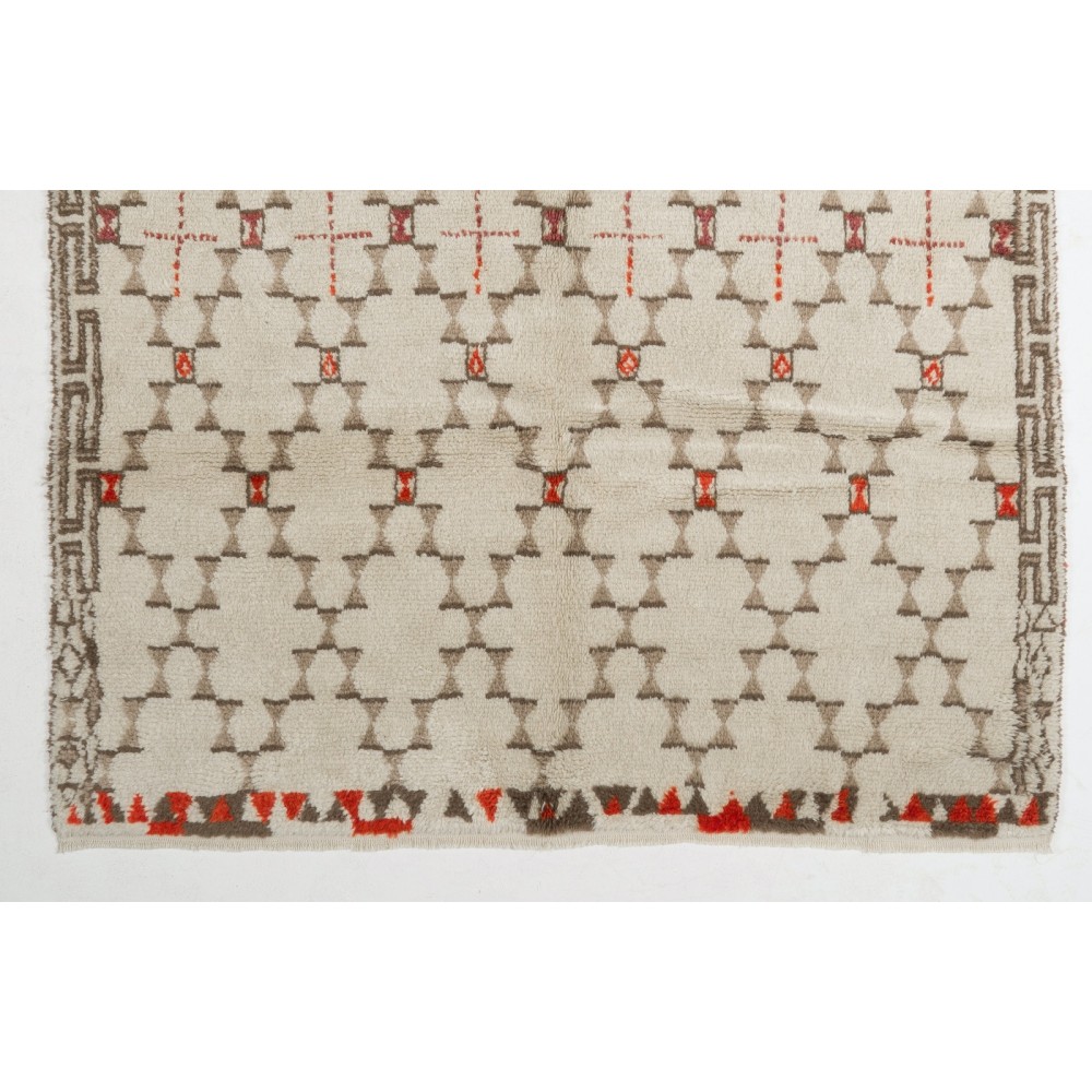 Modern Moroccan Tulu Rug, 100% Natural Undyed Wool, Custom Options Available