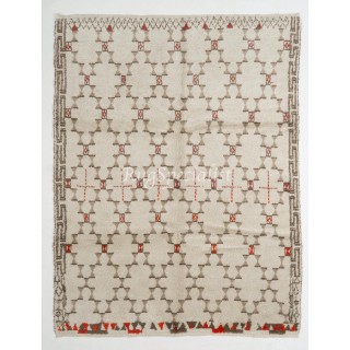Modern Moroccan Tulu Rug, 100% Natural Undyed Wool, Custom Options Available