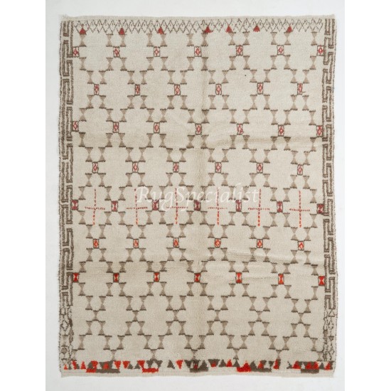 Boho Chic Moroccan Rug, 100% Natural Undyed Wool, Custom Options Available