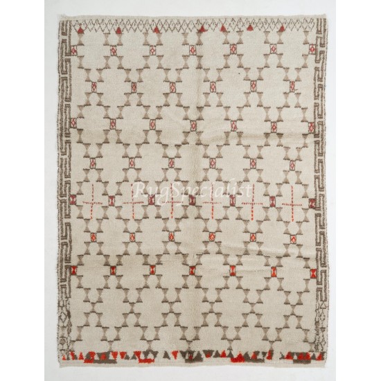 Boho Chic Moroccan Rug, 100% Natural Undyed Wool, Custom Options Available Boho Chic Moroccan Rug, 100% Natural Undyed Wool, Custom Options Available