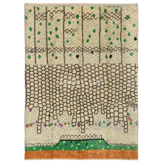 New Contemporary Hand Knotted Tulu Rug, 100% Soft, Velvety Wool. Custom Options Available