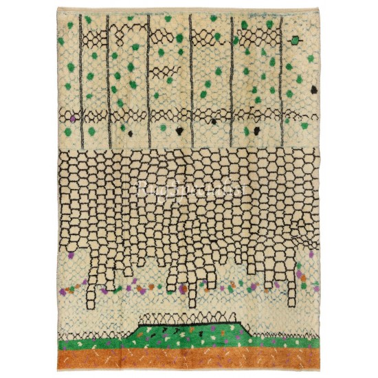 Contemporary Hand Knotted Rug, 100% Soft, Velvety Wool. Custom Options Available Contemporary Hand Knotted Rug, 100% Soft, Velvety Wool. Custom Options Available