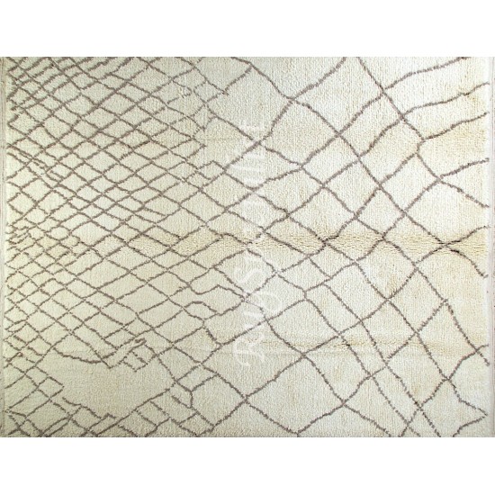 Contemporary Moroccan Rug. 100% Natural Undyed Wool. Custom Options Available