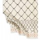 Moroccan Rug Made of Natural Ivory and Brown Wool