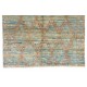 Handmade Moroccan Rug in Soft Blue Green, Rust Colors. Custom Options Available 