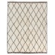 Moroccan Beni Ourain Handmade Tulu Rug Made of Natural Ivory & Brown Wool