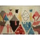 Colorful Handmade Wool Rug with Modern Moroccan Style. Great for Kids Room